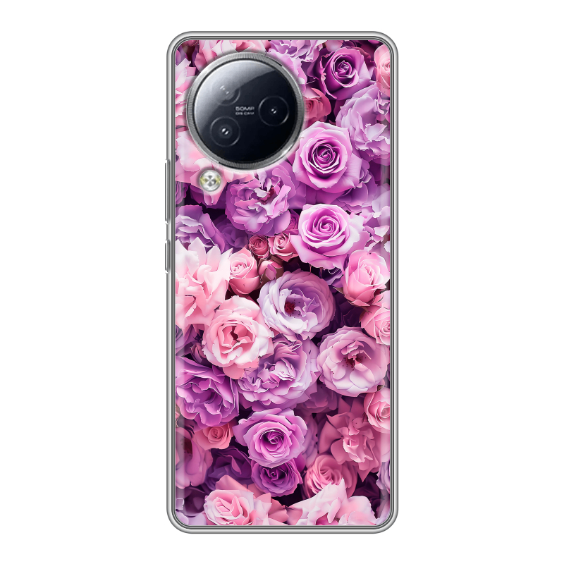 Силиконовый чехол на Xiaomi Civi 3 с принтом лавандовые розы Силиконовый чехол на Xiaomi Civi 3 с принтом лавандовые розы