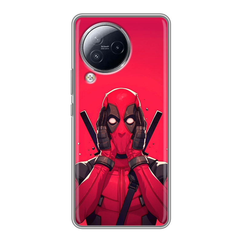 Силиконовый чехол на Xiaomi Civi 3 с принтом Дедпул Deadpool Силиконовый чехол на Xiaomi Civi 3 с принтом Дедпул Deadpool