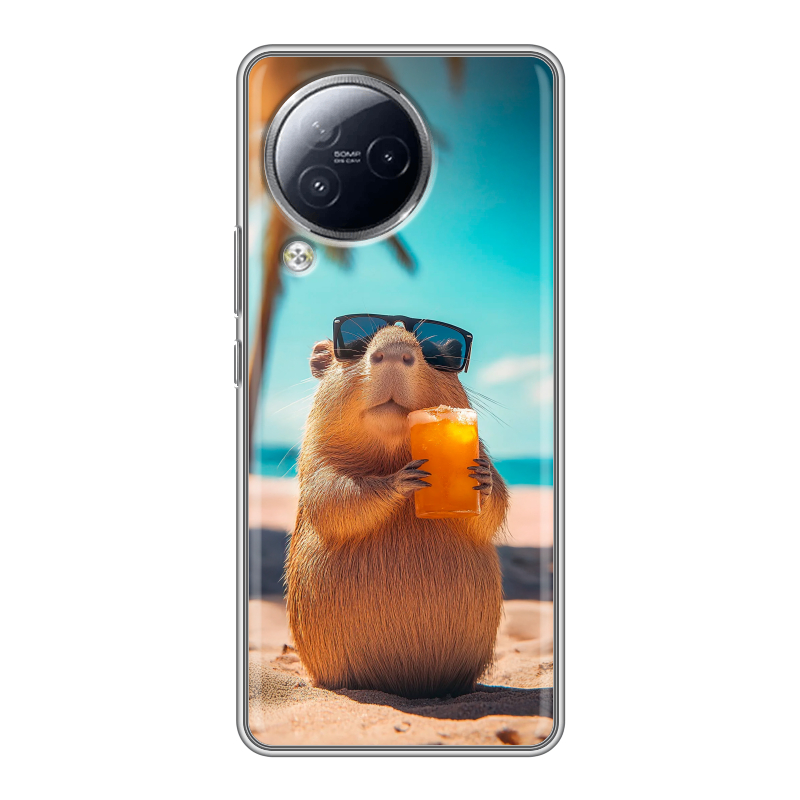Силиконовый чехол на Xiaomi Civi 3 с принтом Капибара Силиконовый чехол на Xiaomi Civi 3 с принтом Капибара