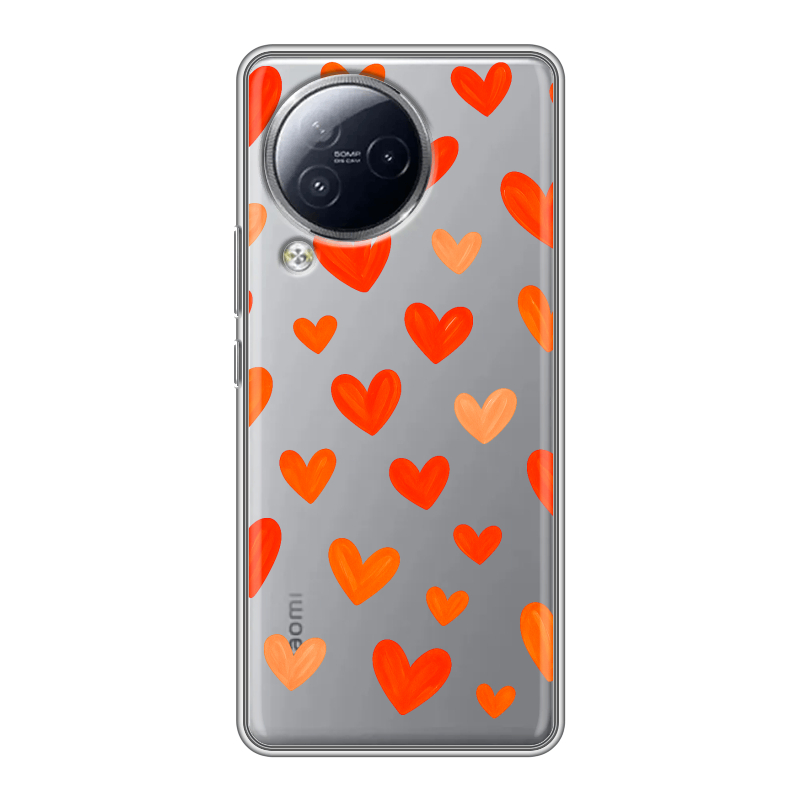 Силиконовый чехол на Xiaomi Civi 3 с принтом Сердечки Силиконовый чехол на Xiaomi Civi 3 с принтом Сердечки