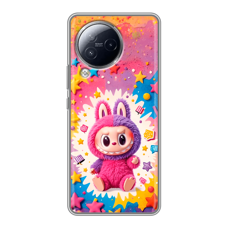 Силиконовый чехол на Xiaomi Civi 3 с принтом Labubu Лабубу Силиконовый чехол на Xiaomi Civi 3 с принтом Labubu Лабубу