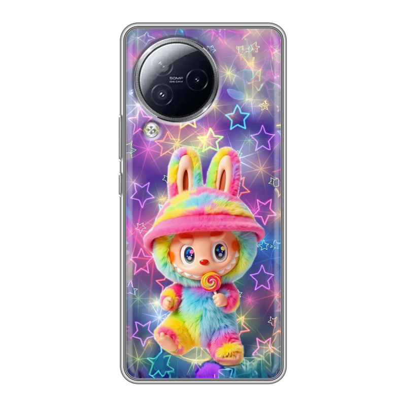 Силиконовый чехол на Xiaomi Civi 3 с принтом Labubu Лабубу Силиконовый чехол на Xiaomi Civi 3 с принтом Labubu Лабубу