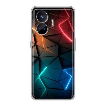 Силиконовый чехол на Realme GT Neo 5 SE с принтом Абстракция неон