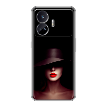 Силиконовый чехол на Realme GT Neo 5 SE с принтом Девушка в шляпе