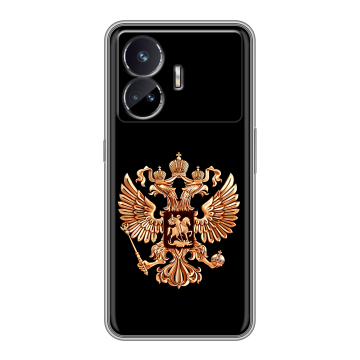 Силиконовый чехол на Realme GT Neo 5 SE с принтом Герб России золотой