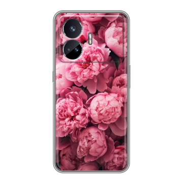 Силиконовый чехол на Realme GT Neo 5 SE с принтом цветы пионы