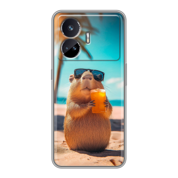 Силиконовый чехол на Realme GT Neo 5 SE с принтом Капибара
