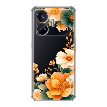 Силиконовый чехол на Realme GT Neo 5 SE с принтом Цветы принт Силиконовый чехол на Realme GT Neo 5 SE с принтом Цветы принт