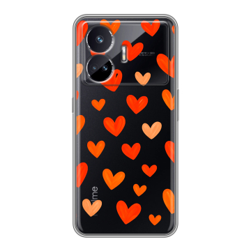 Силиконовый чехол на Realme GT Neo 5 SE с принтом Сердечки Силиконовый чехол на Realme GT Neo 5 SE с принтом Сердечки
