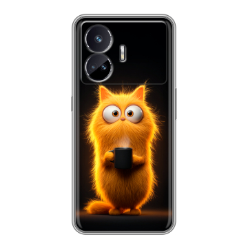 Силиконовый чехол на Realme GT Neo 5 SE с принтом Смешной кот