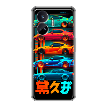 Силиконовый чехол на Realme GT Neo 5 SE с принтом машины тачки Силиконовый чехол на Realme GT Neo 5 SE с принтом машины тачки