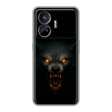 Силиконовый чехол на Realme GT Neo 5 SE с принтом Волк Силиконовый чехол на Realme GT Neo 5 SE с принтом Волк