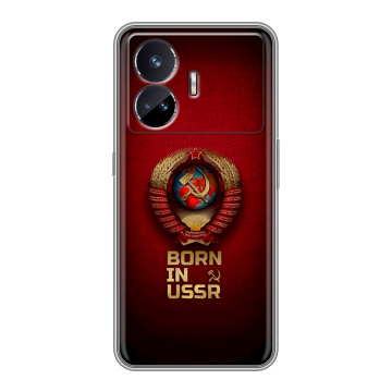 Силиконовый чехол на Realme GT Neo 5 SE с принтом Флаг Герб СССР Силиконовый чехол на Realme GT Neo 5 SE с принтом Флаг Герб СССР