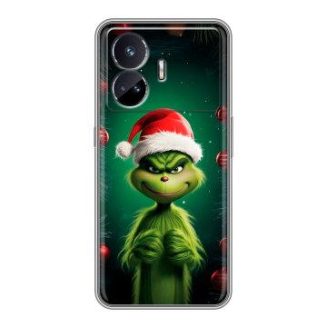 Силиконовый чехол на Realme GT Neo 5 SE с принтом Гринч Новый год Рождество Силиконовый чехол на Realme GT Neo 5 SE с принтом Гринч Новый год Рождество