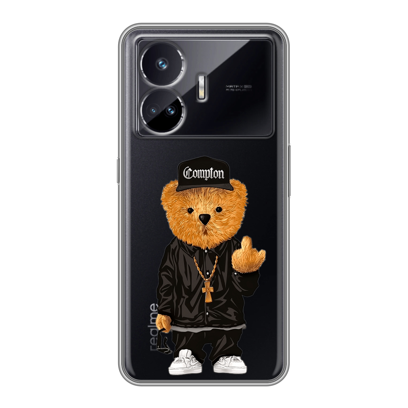 Силиконовый чехол на Realme GT Neo 5 SE с принтом Мишка Силиконовый чехол на Realme GT Neo 5 SE с принтом Мишка