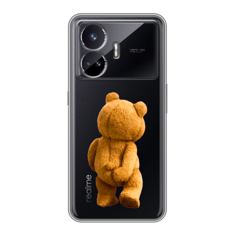 Силиконовый чехол на Realme GT Neo 5 SE с принтом Медведь Силиконовый чехол на Realme GT Neo 5 SE с принтом Медведь