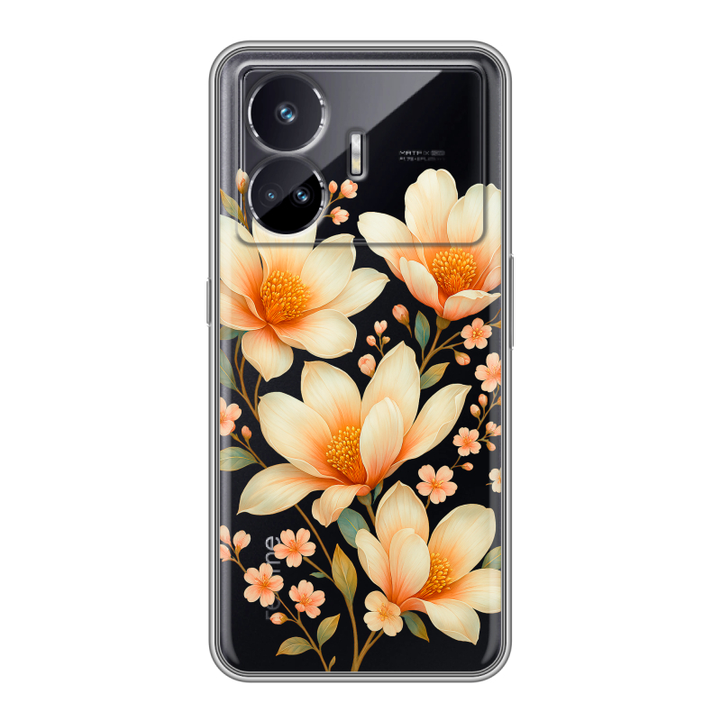 Силиконовый чехол на Realme GT Neo 5 SE с принтом Цветы Силиконовый чехол на Realme GT Neo 5 SE с принтом Цветы