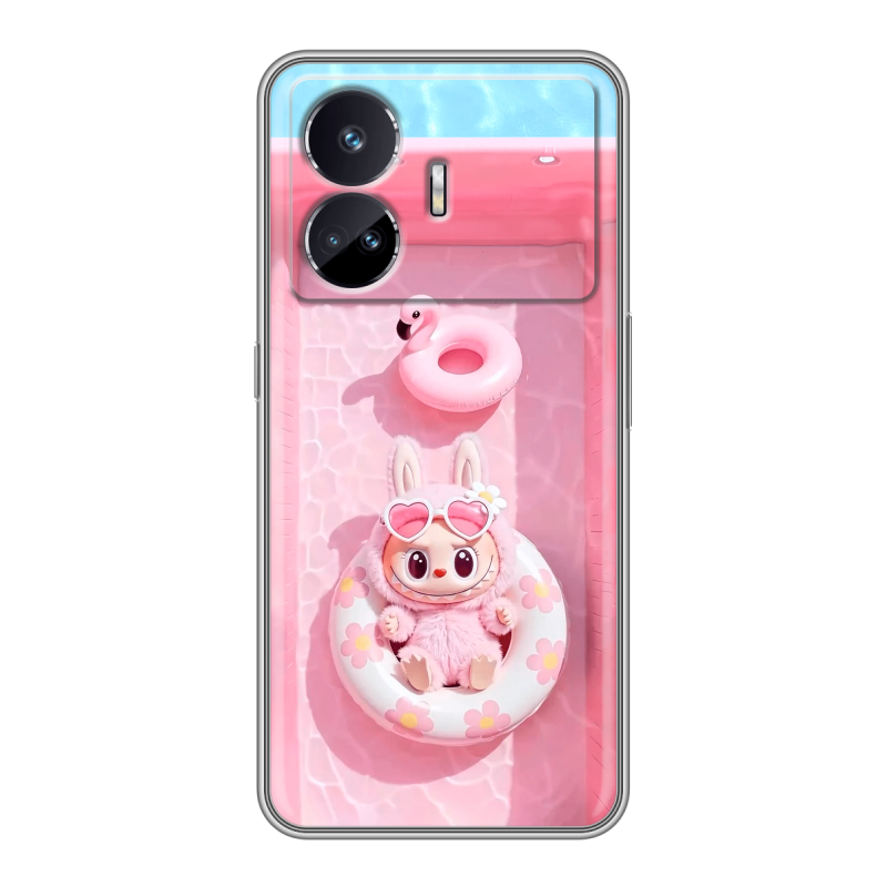 Силиконовый чехол на Realme GT Neo 5 SE с принтом Labubu Лабубу Силиконовый чехол на Realme GT Neo 5 SE с принтом Labubu Лабубу