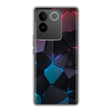 Силиконовый чехол на Vivo S17e с принтом Геометрия неона