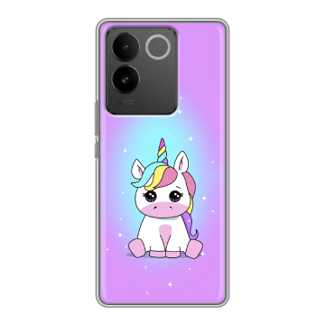Силиконовый чехол на Vivo S17e с принтом Единорог