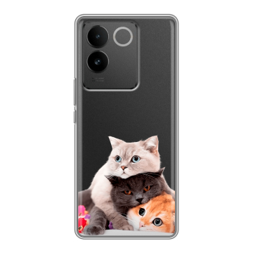 Силиконовый чехол на Vivo S17e с принтом Кошки