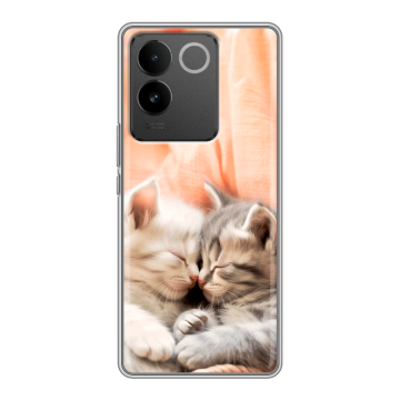 Силиконовый чехол на Vivo S17e с принтом Котята