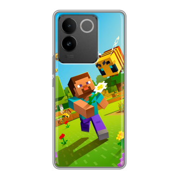 Силиконовый чехол на Vivo S17e с принтом Майнкрафт Minecraft Силиконовый чехол на Vivo S17e с принтом Майнкрафт Minecraft