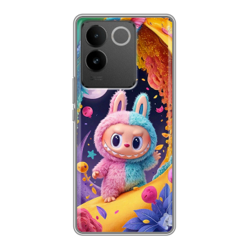 Силиконовый чехол на Vivo S17e с принтом Labubu Лабубу