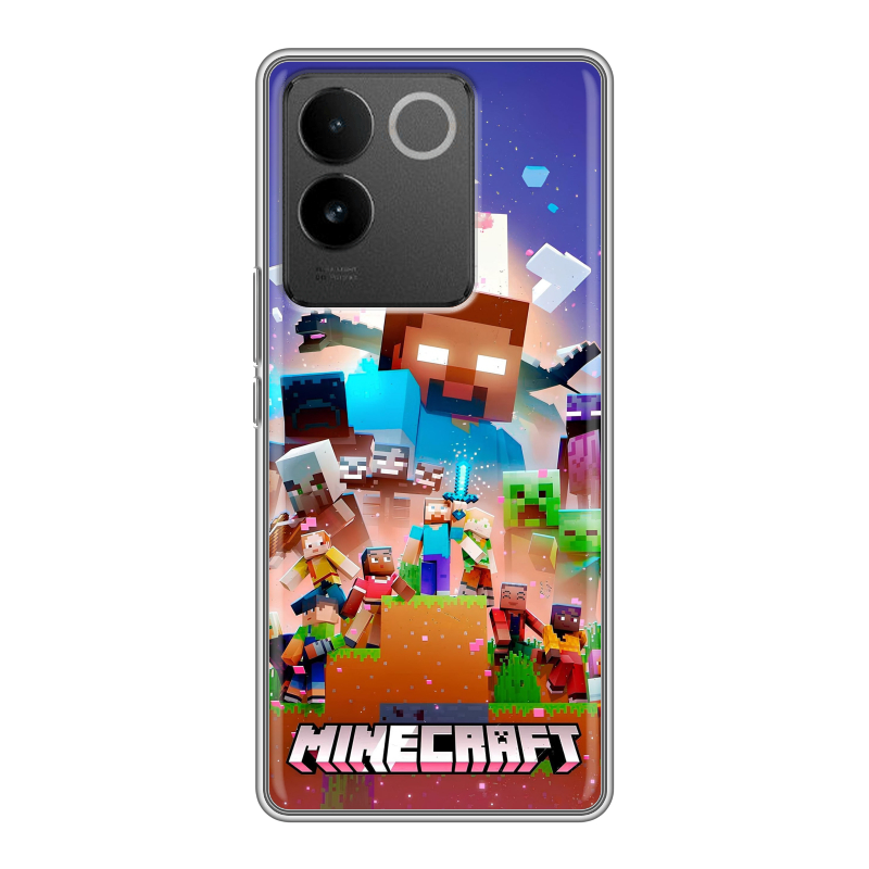 Силиконовый чехол на Vivo S17e с принтом Майнкрафт Minecraft Силиконовый чехол на Vivo S17e с принтом Майнкрафт Minecraft