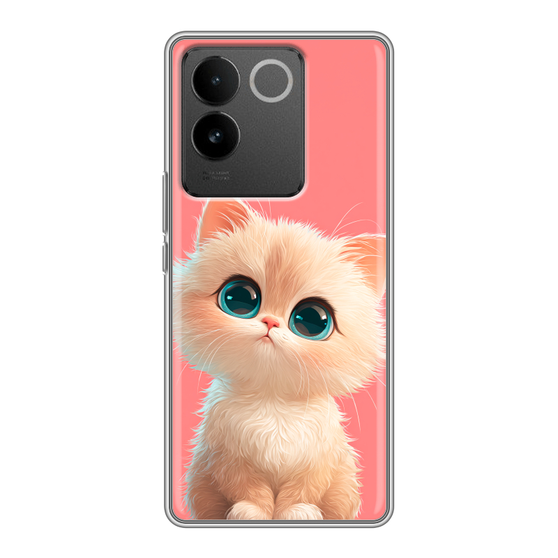 Силиконовый чехол на Vivo S17e с принтом Розовый котенок Силиконовый чехол на Vivo S17e с принтом Розовый котенок