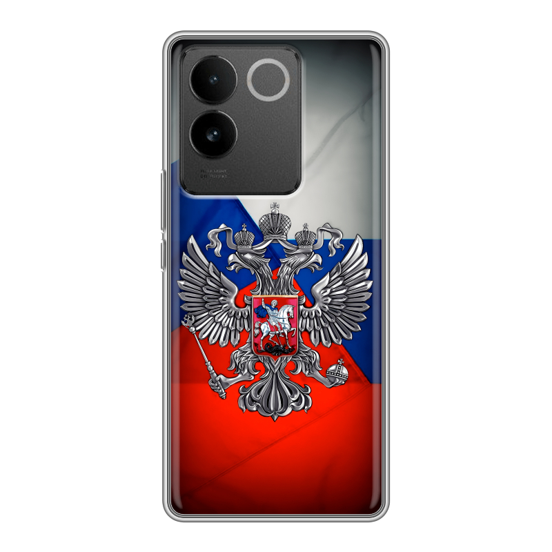 Силиконовый чехол на Vivo S17e с принтом Флаг России Силиконовый чехол на Vivo S17e с принтом Флаг России