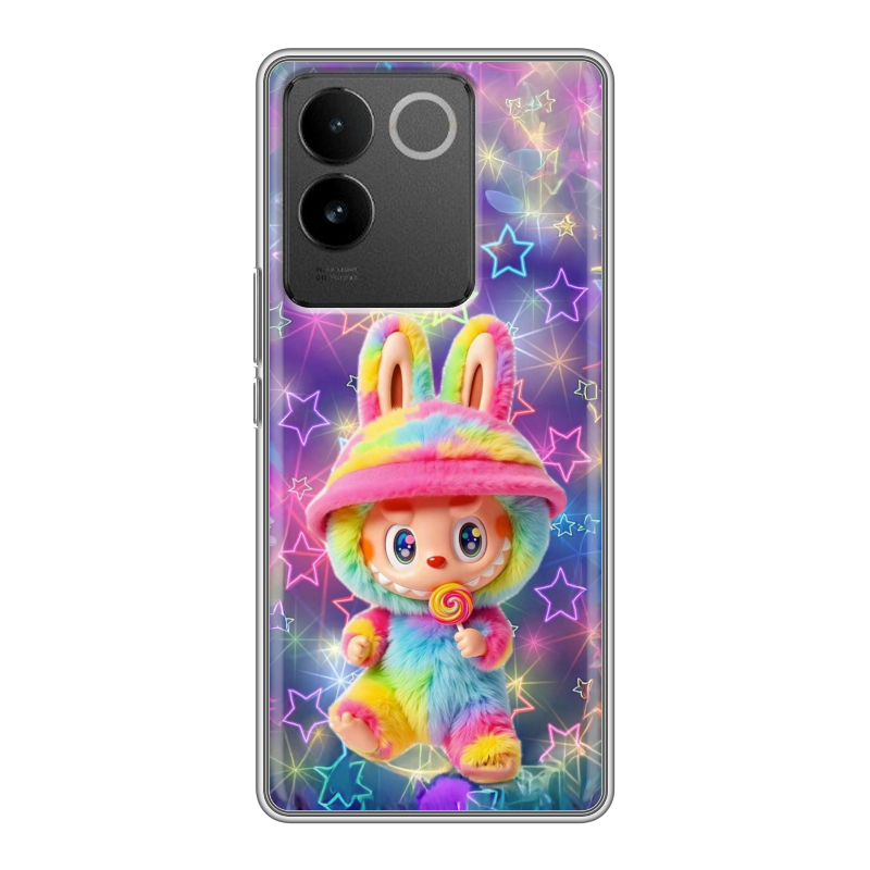 Силиконовый чехол на Vivo S17e с принтом Labubu Лабубу Силиконовый чехол на Vivo S17e с принтом Labubu Лабубу