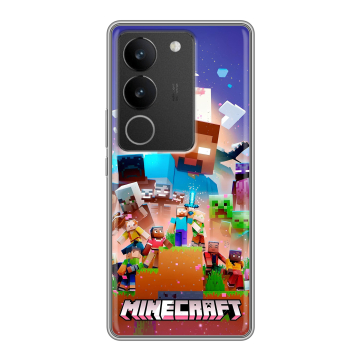 Силиконовый чехол на Vivo S17 с принтом Майнкрафт Minecraft Силиконовый чехол на Vivo S17 с принтом Майнкрафт Minecraft
