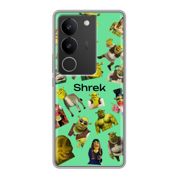 Силиконовый чехол на Vivo S17 с принтом Шрек Shrek