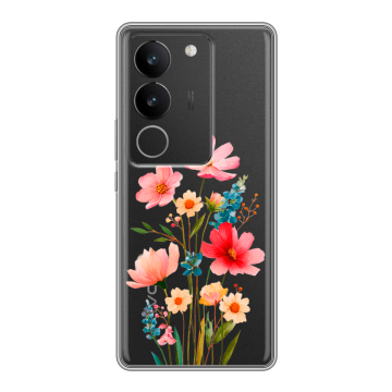 Силиконовый чехол на Vivo S17 с принтом Цветы