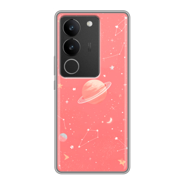 Силиконовый чехол на Vivo S17 с принтом Розовый космос