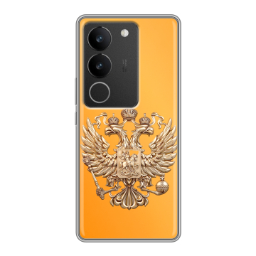 Силиконовый чехол на Vivo S17 с принтом Герб Флаг России