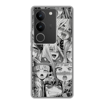 Силиконовый чехол на Vivo S17 с принтом Ahegao Ахегао Аниме