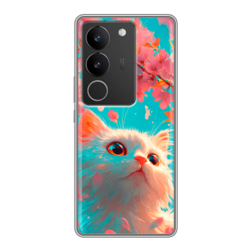 Силиконовый чехол на Vivo S17 с принтом Красивый кот