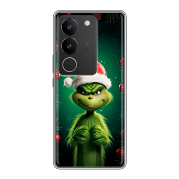 Силиконовый чехол на Vivo S17 с принтом Гринч Новый год Рождество