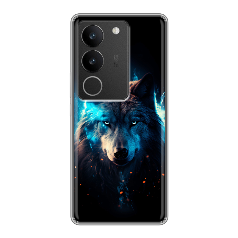 Силиконовый чехол на Vivo S17 с принтом Волк ночной Силиконовый чехол на Vivo S17 с принтом Волк ночной