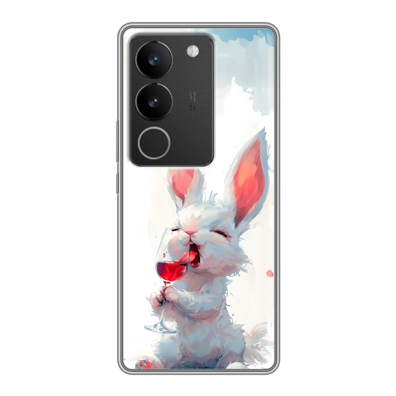 Силиконовый противоударный чехол на Vivo S17 с принтом кролик зайчик Силиконовый противоударный чехол на Vivo S17 с принтом кролик зайчик
