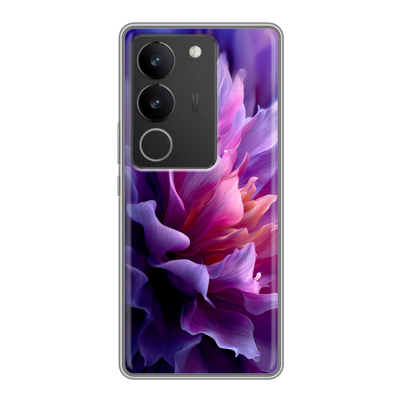 Силиконовый противоударный чехол на Vivo S17 с принтом женский цветы Силиконовый противоударный чехол на Vivo S17 с принтом женский цветы