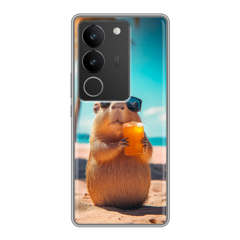 Силиконовый чехол на Vivo S17 с принтом Капибара Силиконовый чехол на Vivo S17 с принтом Капибара