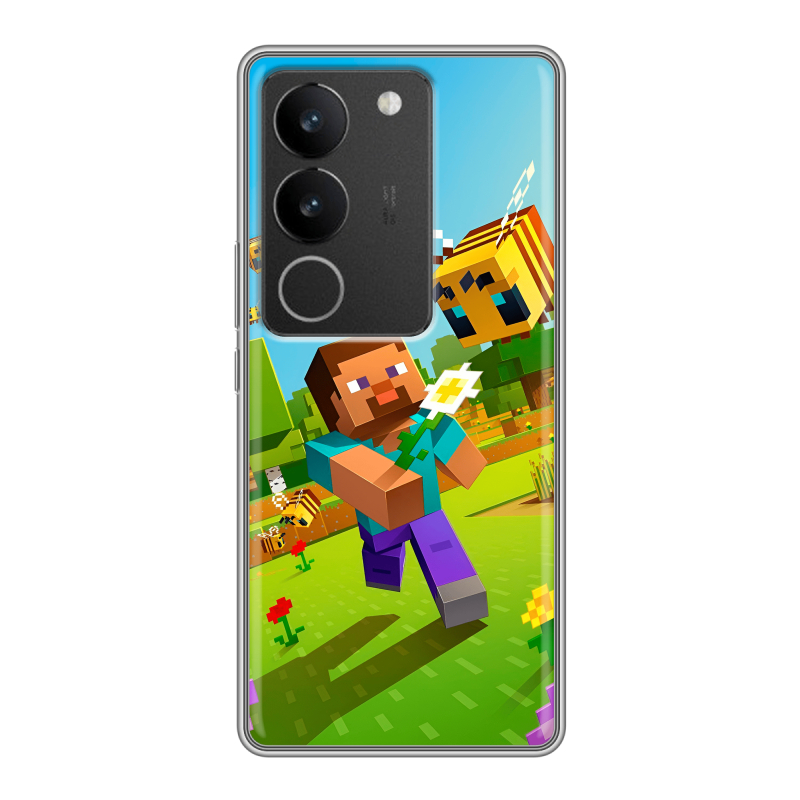 Силиконовый чехол на Vivo S17 с принтом Майнкрафт Minecraft Силиконовый чехол на Vivo S17 с принтом Майнкрафт Minecraft