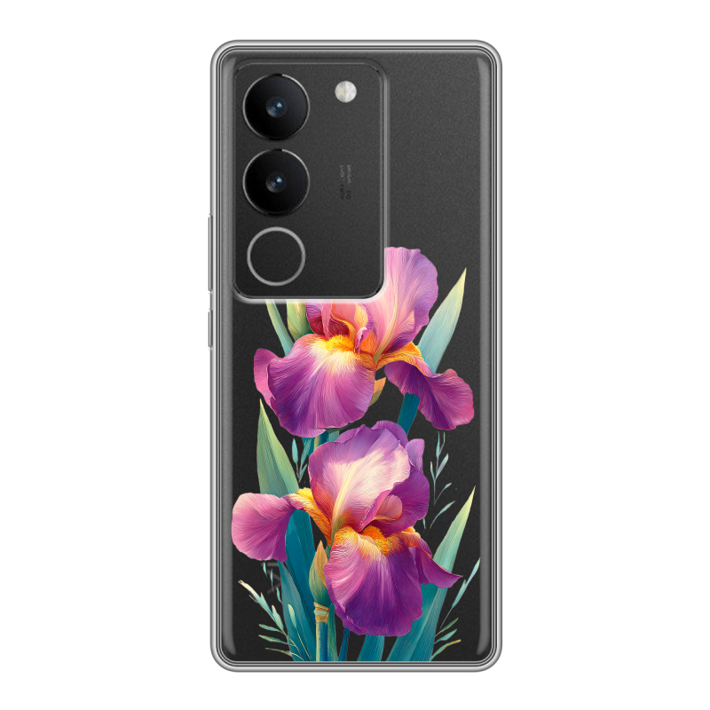 Силиконовый чехол на Vivo S17 с принтом Цветы орхидеи Силиконовый чехол на Vivo S17 с принтом Цветы орхидеи