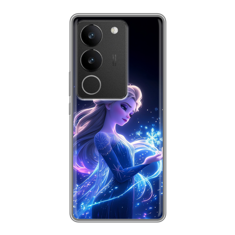 Силиконовый противоударный чехол на Vivo S17 с принтом Холодное сердце Frozen Силиконовый противоударный чехол на Vivo S17 с принтом Холодное сердце Frozen