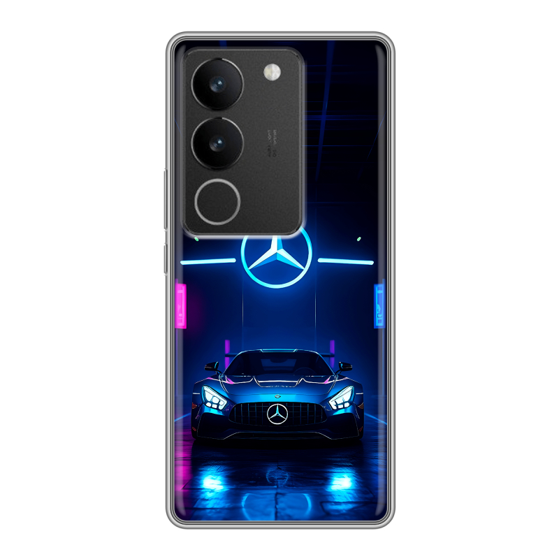 Силиконовый чехол на Vivo S17 с принтом Mercedes Мерседес Силиконовый чехол на Vivo S17 с принтом Mercedes Мерседес