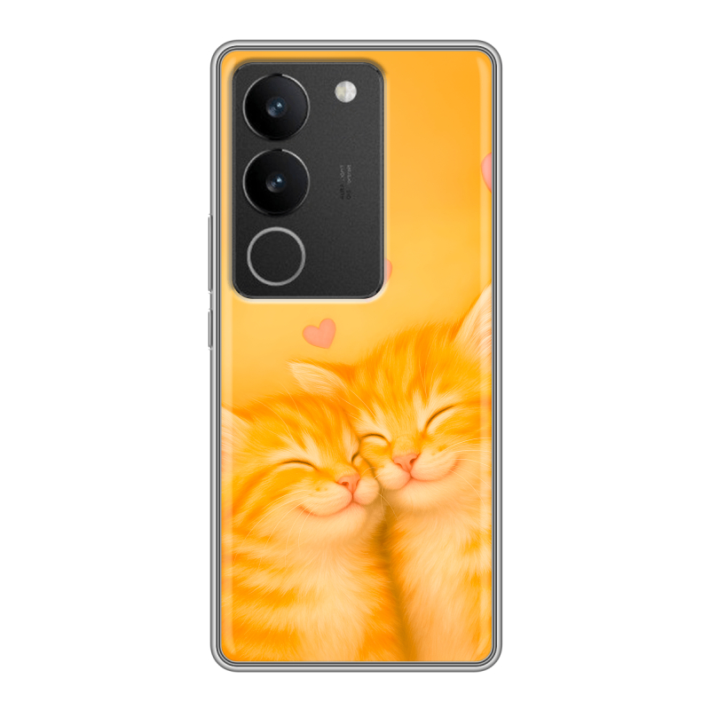 Силиконовый чехол на Vivo S17 с принтом Милые котята Силиконовый чехол на Vivo S17 с принтом Милые котята
