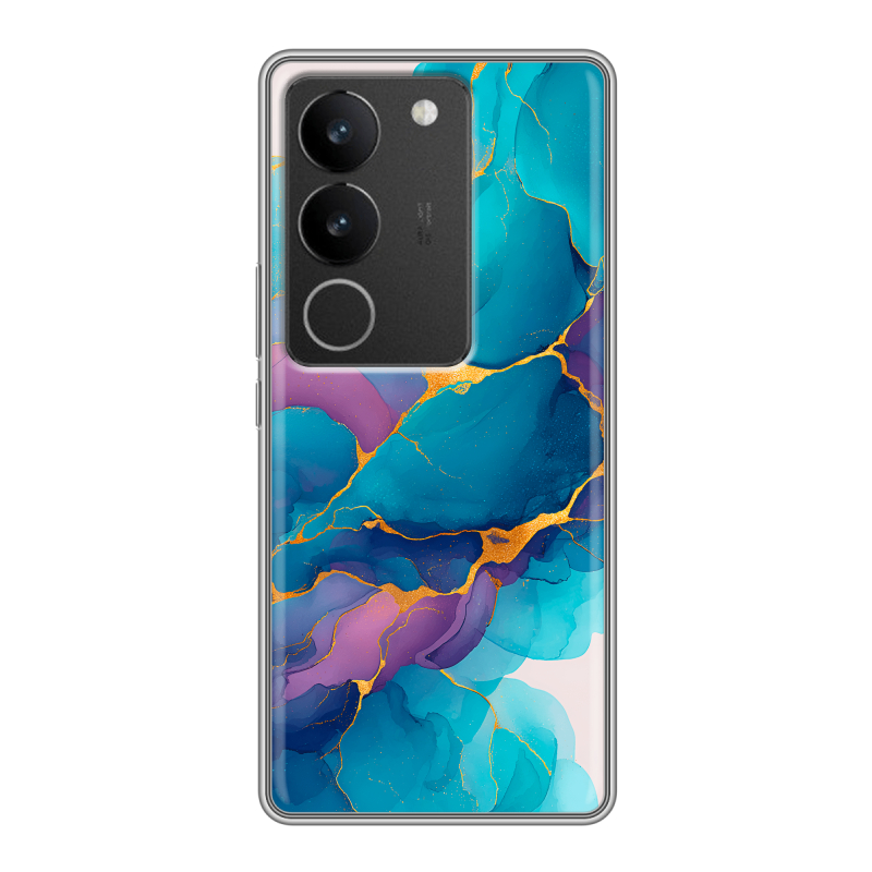 Силиконовый чехол на Vivo S17 с принтом Мрамор блестки Силиконовый чехол на Vivo S17 с принтом Мрамор блестки